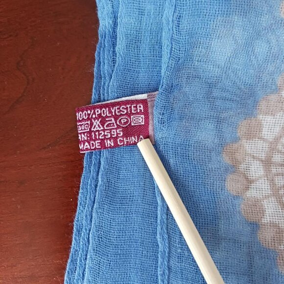 Boho/Cottagecore Blue and White Scarves and Wraps Collection - Picture 10 of 12